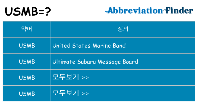 usmb 대 한 무엇을 서가