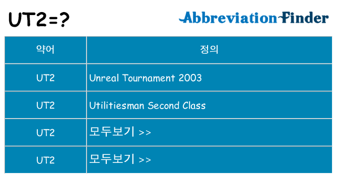 ut2 대 한 무엇을 서가