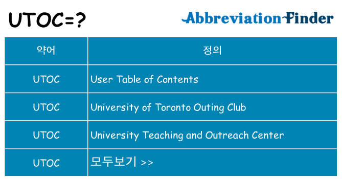 utoc 대 한 무엇을 서가