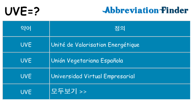 uve 대 한 무엇을 서가