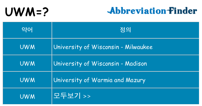 uwm 대 한 무엇을 서가