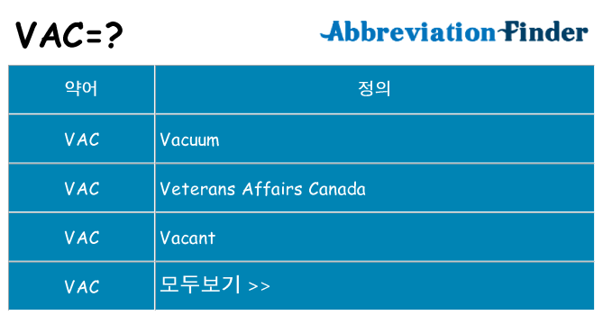 vac 대 한 무엇을 서가