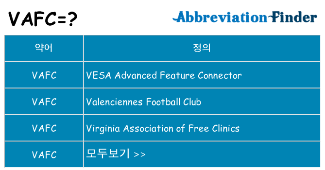 vafc 대 한 무엇을 서가