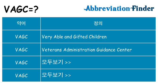 vagc 대 한 무엇을 서가