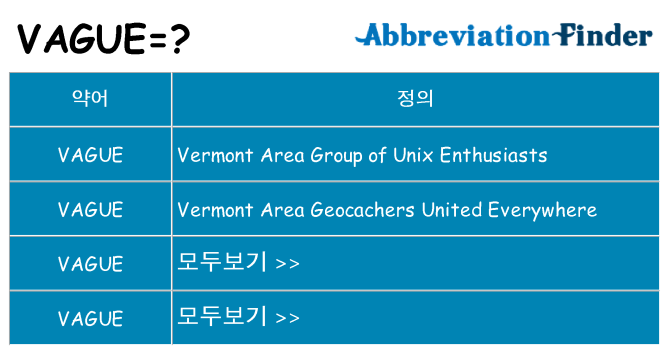 vague 대 한 무엇을 서가