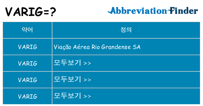 varig 대 한 무엇을 서가