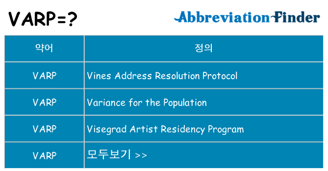 varp 대 한 무엇을 서가