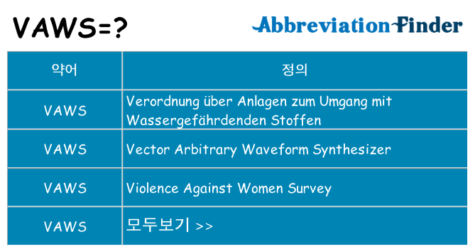 vaws 대 한 무엇을 서가