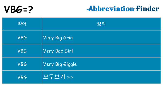 vbg 대 한 무엇을 서가