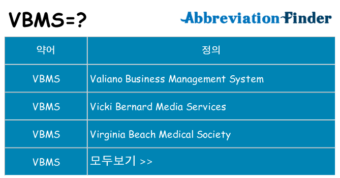 vbms 대 한 무엇을 서가