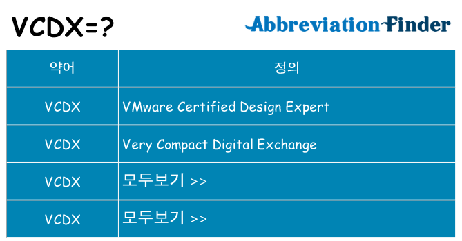 vcdx 대 한 무엇을 서가
