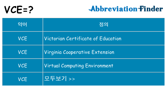 vce 대 한 무엇을 서가