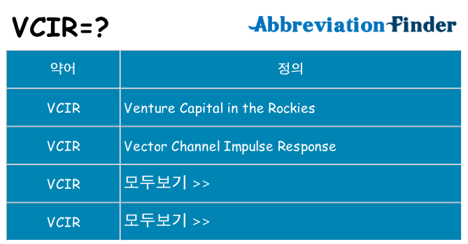 vcir 대 한 무엇을 서가