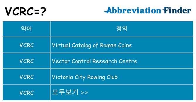 vcrc 대 한 무엇을 서가