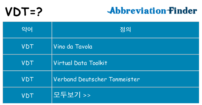 vdt 대 한 무엇을 서가