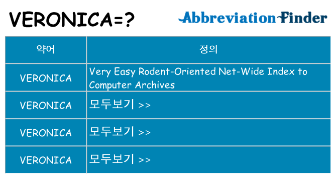 veronica 대 한 무엇을 서가