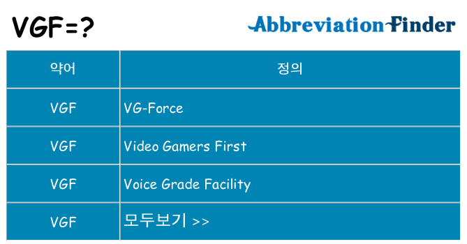 vgf 대 한 무엇을 서가