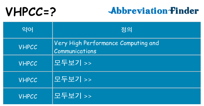 vhpcc 대 한 무엇을 서가