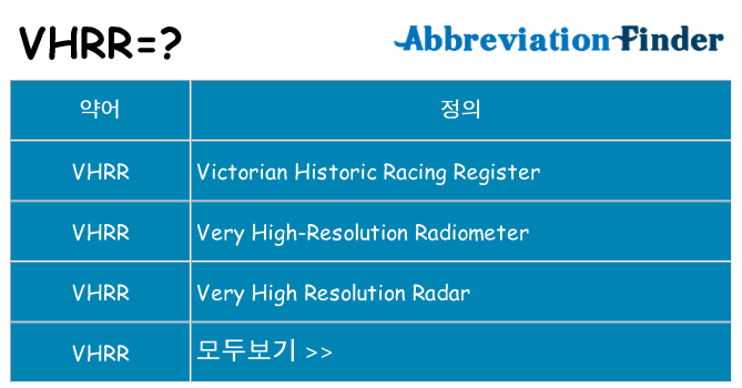 vhrr 대 한 무엇을 서가