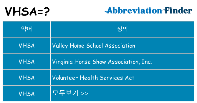 vhsa 대 한 무엇을 서가