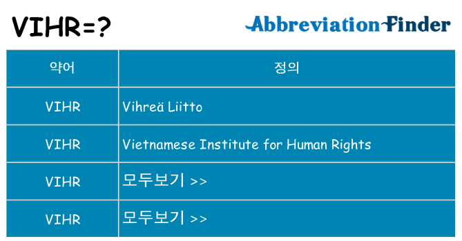 vihr 대 한 무엇을 서가