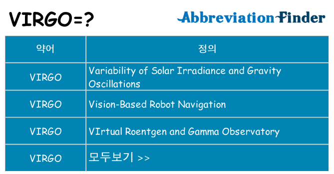 virgo 대 한 무엇을 서가