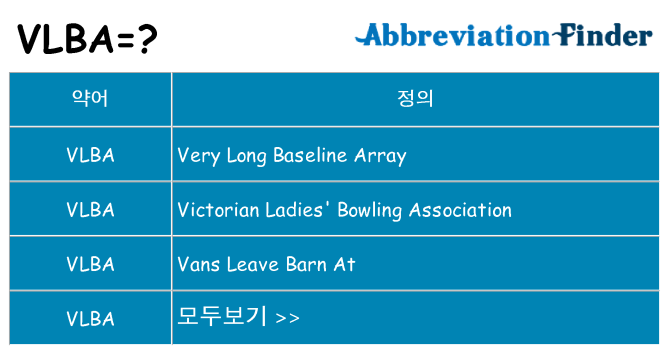 vlba 대 한 무엇을 서가