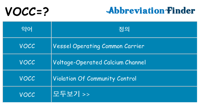 vocc 대 한 무엇을 서가