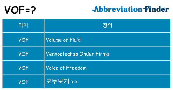 vof 대 한 무엇을 서가