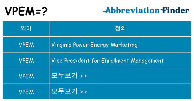 vpem 대 한 무엇을 서가