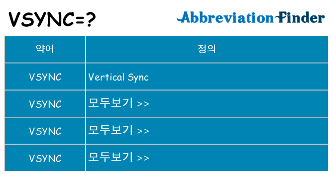vsync 대 한 무엇을 서가