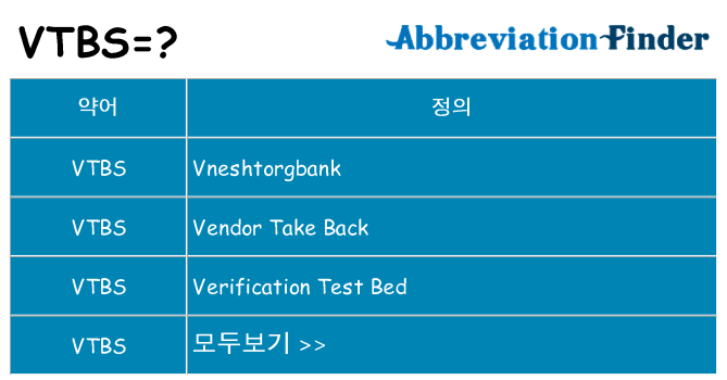 vtbs 대 한 무엇을 서가