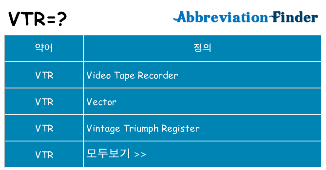 vtr 대 한 무엇을 서가