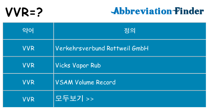 vvr 대 한 무엇을 서가