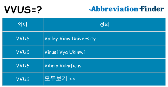 vvus 대 한 무엇을 서가