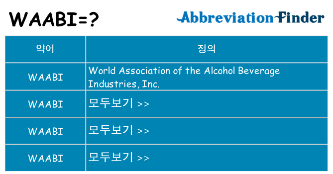 waabi 대 한 무엇을 서가