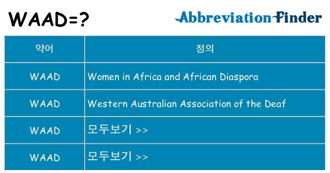 waad 대 한 무엇을 서가