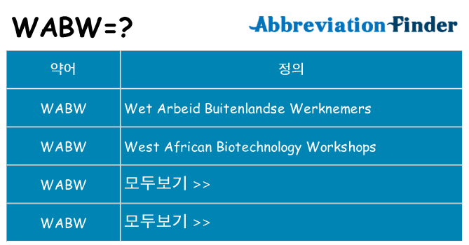 wabw 대 한 무엇을 서가