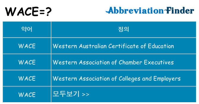 wace 대 한 무엇을 서가
