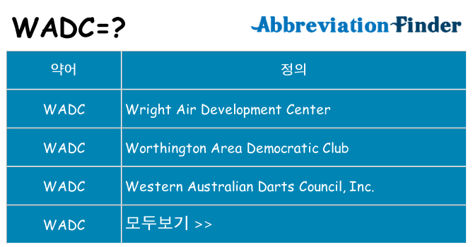 wadc 대 한 무엇을 서가