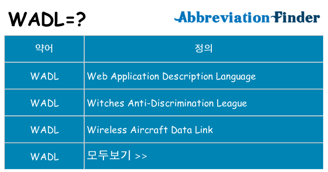 wadl 대 한 무엇을 서가