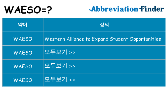 waeso 대 한 무엇을 서가