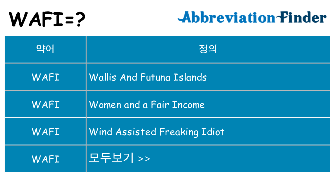 wafi 대 한 무엇을 서가