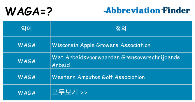 waga 대 한 무엇을 서가