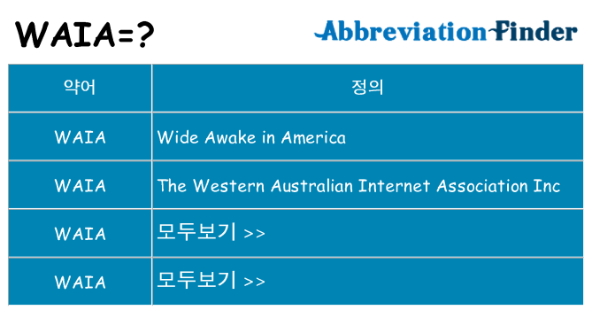 waia 대 한 무엇을 서가