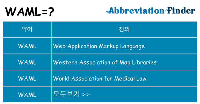 waml 대 한 무엇을 서가
