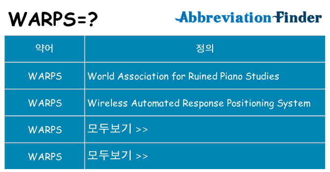 warps 대 한 무엇을 서가