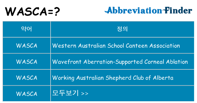 wasca 대 한 무엇을 서가