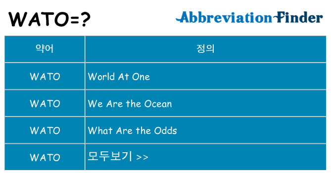 wato 대 한 무엇을 서가