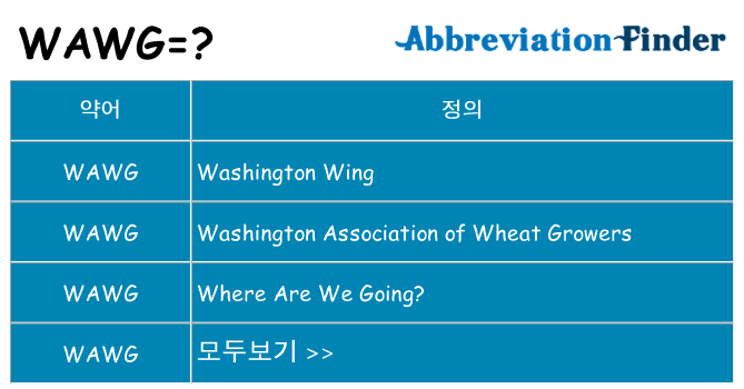 wawg 대 한 무엇을 서가
